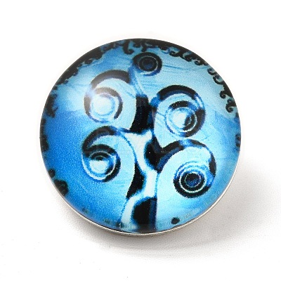 Brass Glass Cabochons Buttons GLAA-S052-01M-1