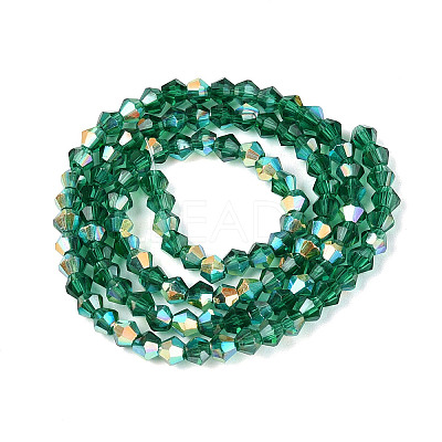 AB Color Plated Transparent Glass Beads Strands GLAA-G127-01-01F-1