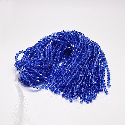 Imitate Austrian Crystal Bicone Glass Beads Strands GLAA-F029-4x4mm-08-1
