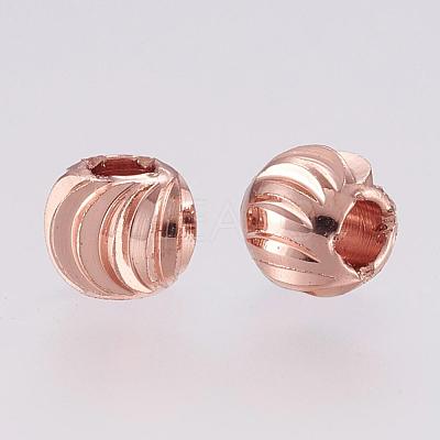 Brass Spacer Beads KK-G312-01RG-5mm-RG-1