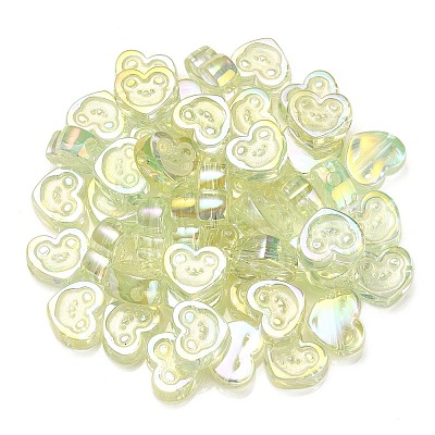 UV Plating Rainbow Iridescent Acrylic Beads OACR-G012-11C-1