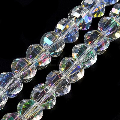Transparent Electroplate Glass Beads Strands GLAA-Q099-C01-14-1