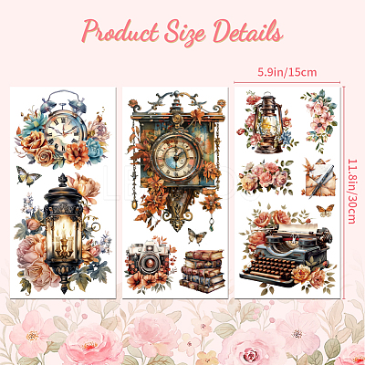 3 Sheets 3 Styles PVC Waterproof Decorative Stickers DIY-WH0404-278-1