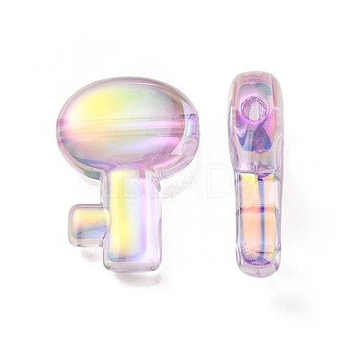 UV Plating Rainbow Iridescent Transparent Acrylic Beads OACR-C007-05B-1