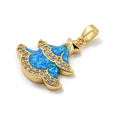 Christmas Brass Micro Pave Cubic Zirconia Pendants KK-H468-03B-01G-1