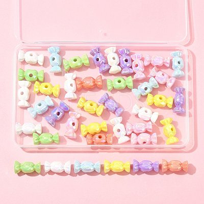 40Pcs UV Plating Opaque Acrylic Beads OACR-FS0002-27-1
