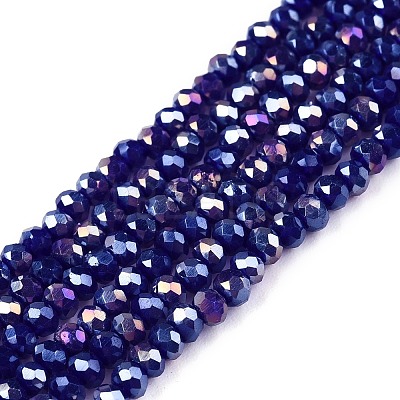 Electroplate Glass Beads Strands EGLA-A044-P1mm-B07-1