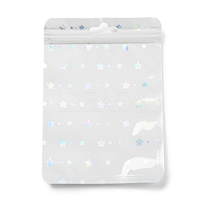 Rectangle Glitter Holographic Plastic Yin-yang Zip Top Gift Bags OPP-E004-01B-A02-1