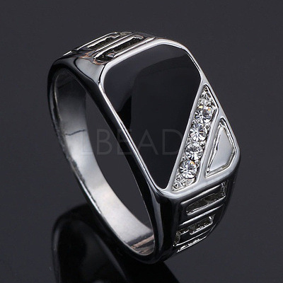 Alloy Micro Pave Cubic Zirconia Finger Rings for Men FS-WGE231C-04-1