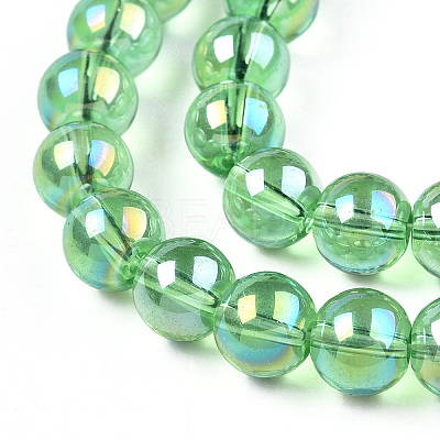 Electroplate Transparent Glass Beads Strands GLAA-T032-T8mm-AB17-1