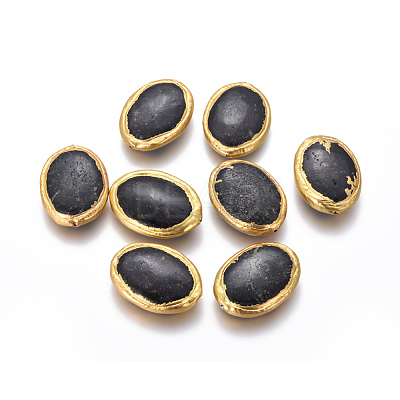Natural Black Fossil Beads G-F633-14A-1