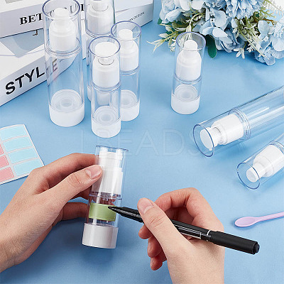 8Pcs 8 Style Plastic Portable Refillable Airless Pump Bottles AJEW-PH0011-42-1