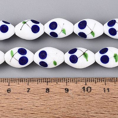 Frosted Handmade Lampwork Beads Strands LAMP-N037-03A-1