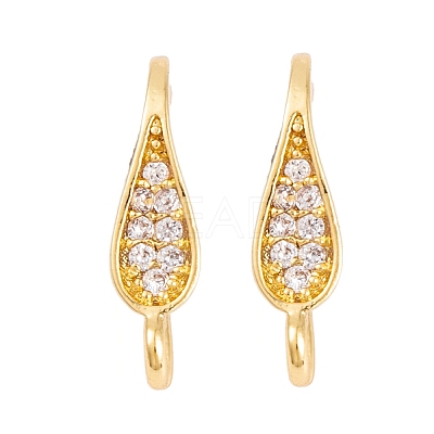 Rack Plating Brass Cubic Zirconia Earring Hooks KK-S374-05G-02-1
