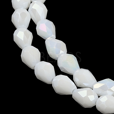 Opaque Solid Color Electroplate Glass Beads Strands EGLA-N013-P10mm-B02-1