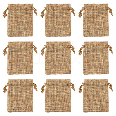 20Pcs Rectangle Polyester Imitation Burlap Packing Pouches Drawstring Bags ABAG-TA0001-95A-1