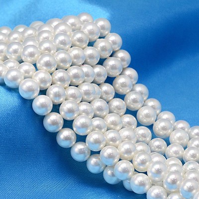 AB Color Plated Shell Pearl Round Bead Strands BSHE-L011-12mm-C001-1