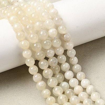 Natural White Moonstone Beads Strands G-F306-05AB-6mm-01-1