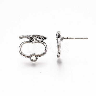 Alloy Stud Earring Findings PALLOY-ZX030-17AS-RS-1