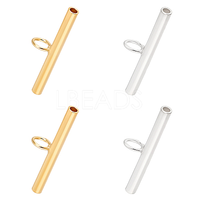 4Pcs 2 Colors 925 Sterling Silver Pin to Pendant Converter STER-BBC0009-17C-1