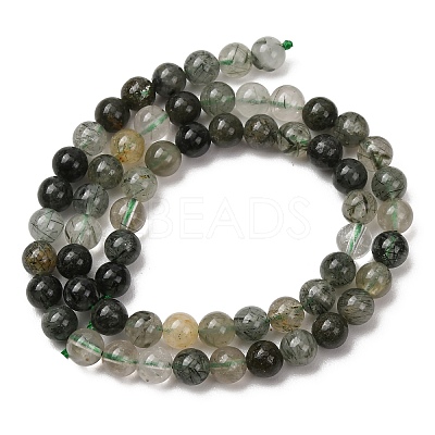Natural Green Rutilated Quartz Beads Strands G-E561-14-6mm-1