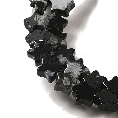 Natural Snowflake Obsidian Beads Strands G-G085-B37-02-1