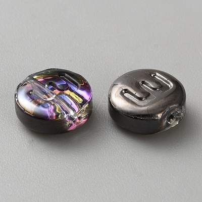 Transparent Electroplated UV Plating Glass Beads GLAA-TAC0024-12C-E-1