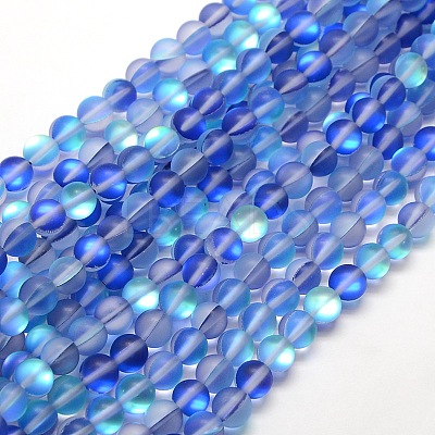 Synthetic Moonstone Beads Strands X-G-F142-8mm-08-1