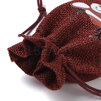 Christmas Theme Jute Cloth Storage Bags ABAG-F010-01A-06-1