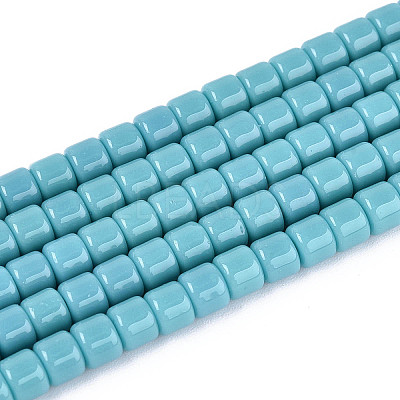 Opaque Solid Color Glass Beads Strands GLAA-N065-4x4mm-C08-1