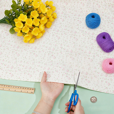 Flower Pattern Cotton Fabric DIY-WH0504-985A-1