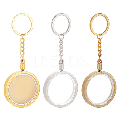 3pcs 3 colors Commemorative Coin Acrylic Pendant Keychain Sets KEYC-FG0001-09A-1