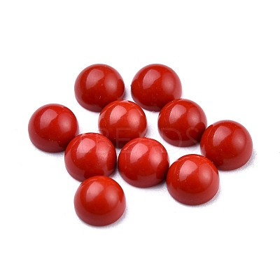 Synthetic Coral Cabochons G-P393-R65-4MM-1