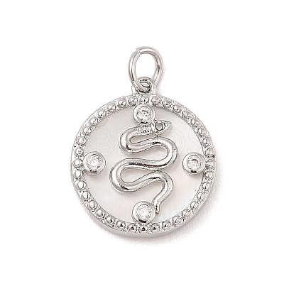 Brass Micro Pave Clear Cubic Zirconia Pendants KK-A207-05P-1
