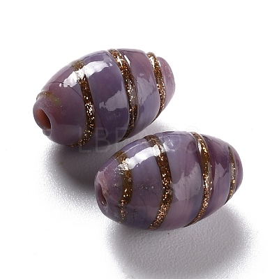 Handmade Gold Sand Lampwork Beads LAMP-F020-35E-1