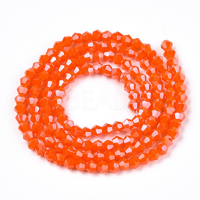 Opaque Solid Color Electroplate Glass Beads Strands EGLA-A039-P2mm-A03-1