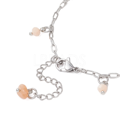 Natural Topaz Jade & Glass Charm Bracelets BJEW-JB12549-1