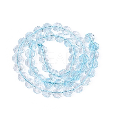 Transparent Crackle Glass Beads Strands GLAA-Q108-03A-09-1