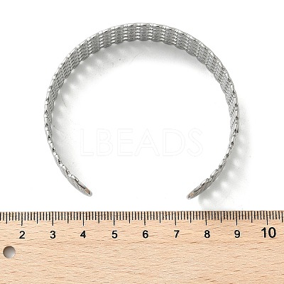 Hollow Out 304 Stainless Steel Cuff Bangles for Women BJEW-Z096-01P-1