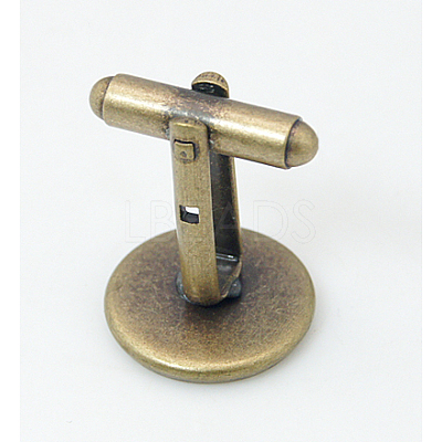 Antique Bronze Brass Cuff Button X-KK-E063-AB-NF-1
