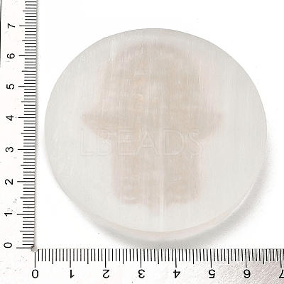 Flat Round Natural Selenite Slice Coasters AJEW-C042-01F-1