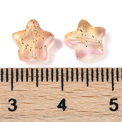 Transparent Spray Painted Frosted Glass Beads GLAA-NH0003-01B-1