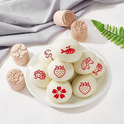Wood Wax Seal Stamp AJEW-WH0122-002-1