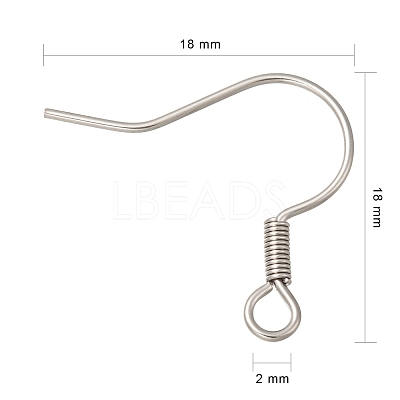Tarnish Resistant 316 Surgical Stainless Steel Earring Hooks X1-STAS-E009-2-1
