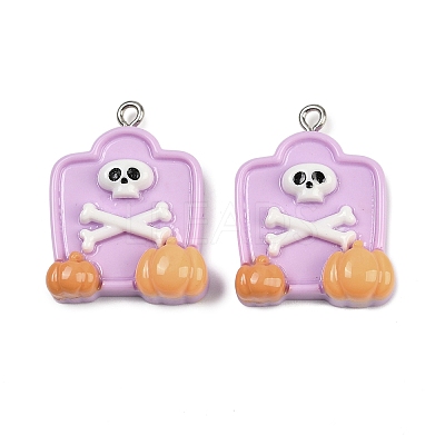 Halloween Opaque Resin Pendants RESI-C062-02A-1