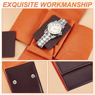 Portable PU Leather Single Watch Pouch Storage Bags ABAG-WH0048-20A-1