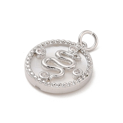 Brass Micro Pave Clear Cubic Zirconia Pendants KK-A207-05P-1
