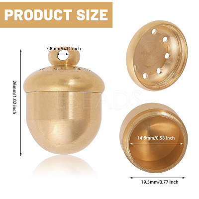 Openable Brass Acorn Urn Ashes Pendants KK-WH0001-25-1