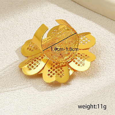 Elegant Flower Iron Open Cuff Ring for Women's Wedding Dress Accessories TU2718-1