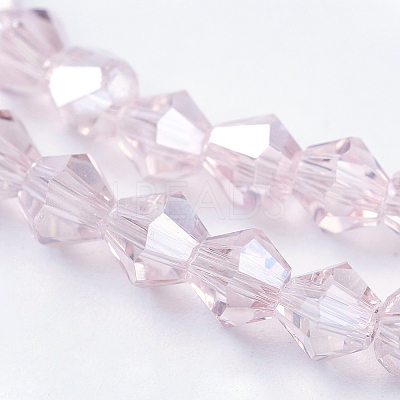 Transparent Electroplate Glass Beads Strands EGLA-A039-T6mm-B26-1